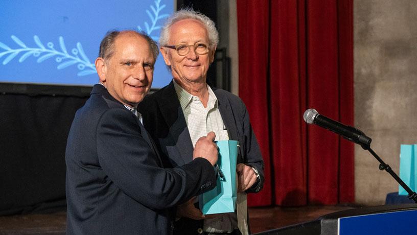 Cliff Stein (left), chair of the Department of Industrial Engineering and Operations Research (IEOR) with Emanuel Derman, professor emeritus of professional practice in the IEOR department